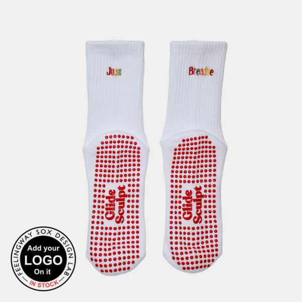 3 Pairs Non-Slip Sports Grip Embroidered Pilates Socks Test Sample